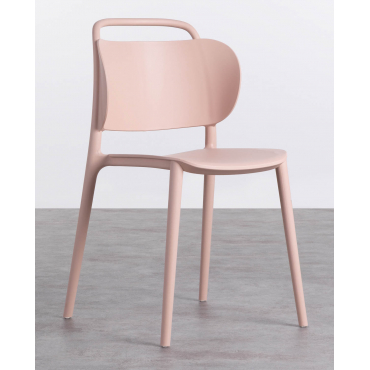 Pack of 2 Polypropylene Dining Chairs Kole Pink Nude - The Masie