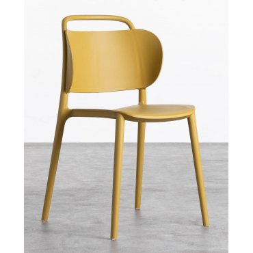 Pack of 2 Polypropylene Dining Chairs Kole Yellow Curry - The Masie