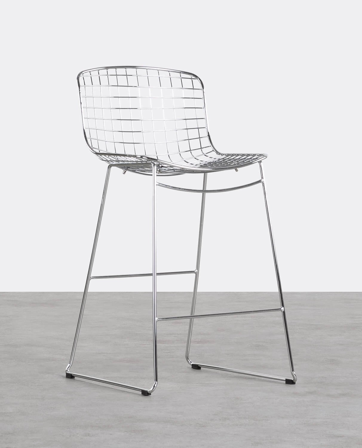 Pack 2 High Steel Stools (66 cm) Low Backrest Aras Trend, gallery image 1
