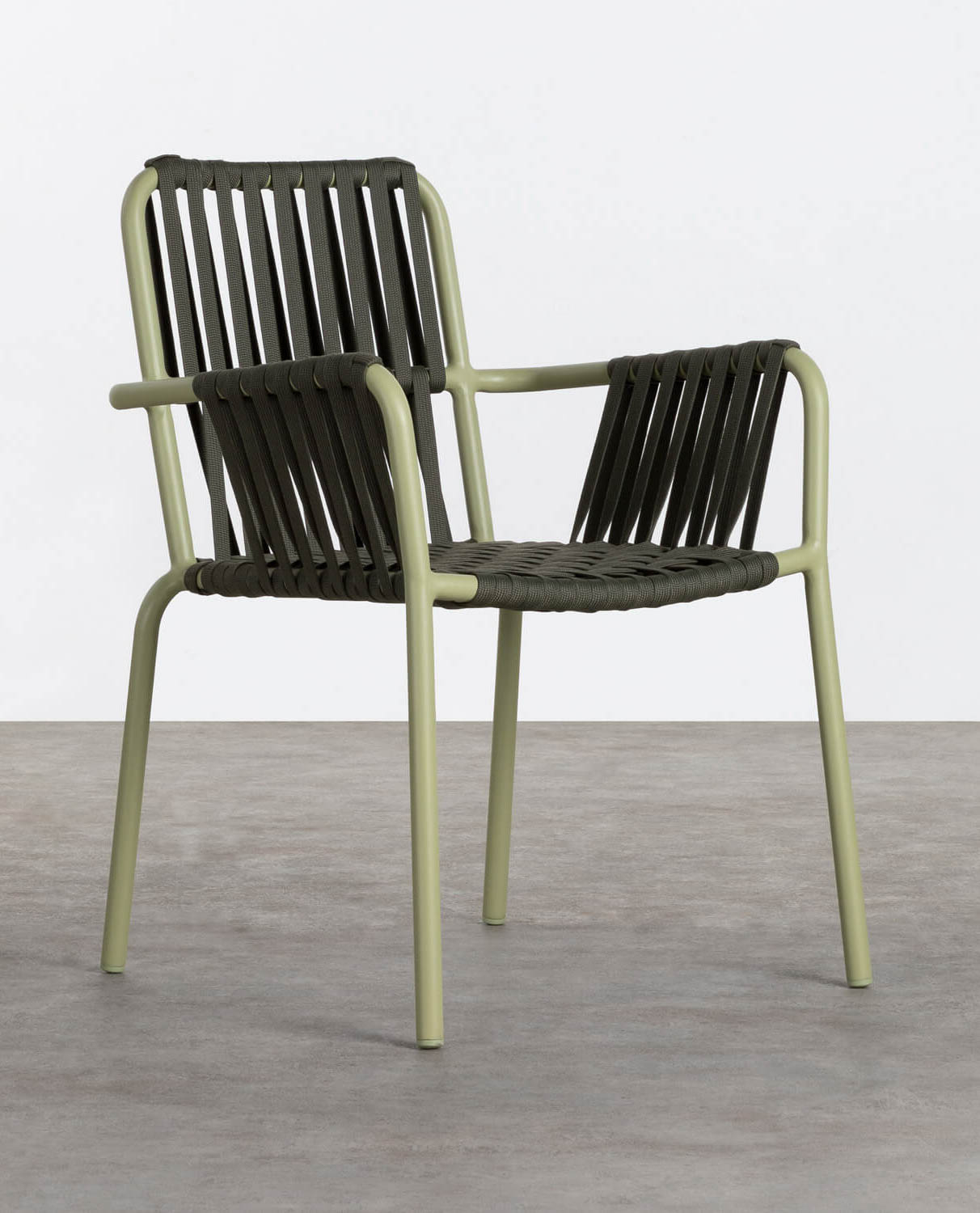 Pack of 2 Aluminium and Rope Outdoor Chairs Drian Trend, gallery image 1