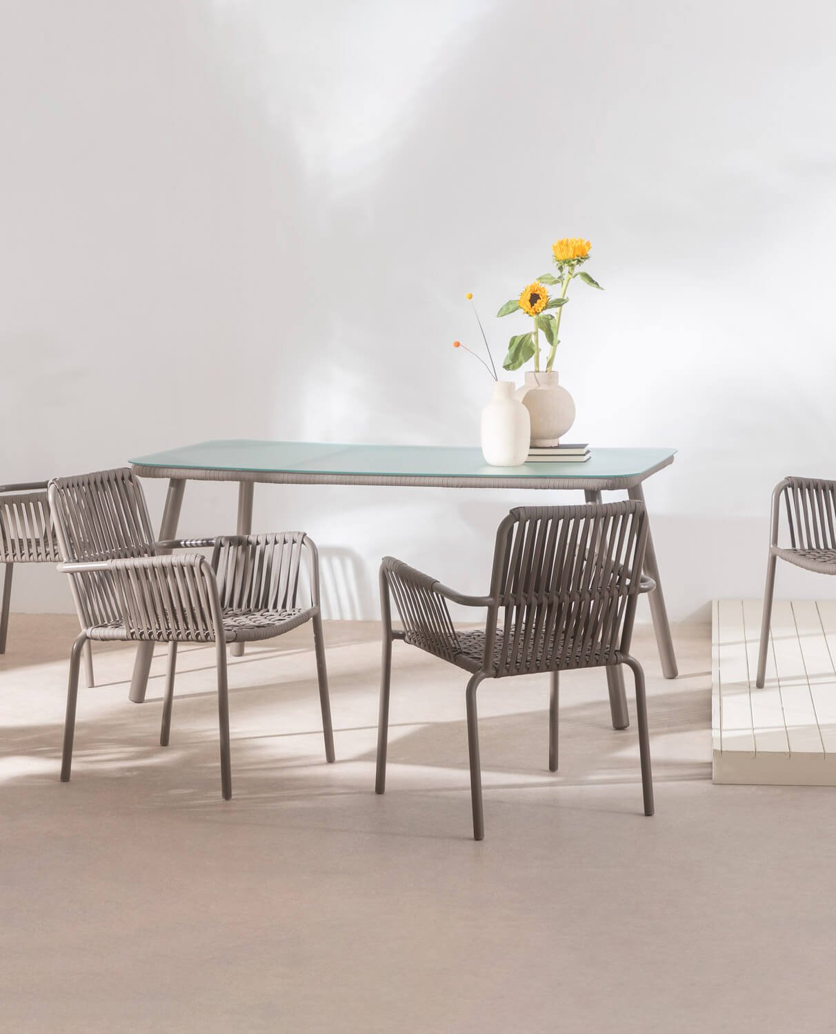 Pack of 2 Aluminium and Rope Outdoor Chairs Drian Trend, gallery image 2