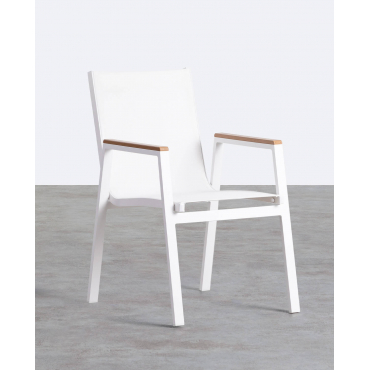 Pack of 2 Outdoor Aluminium Chairs Korce White Polar - The Masie