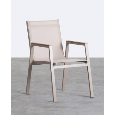 Pack 4 Outdoor Aluminium Chairs Korce Brown Clay - The Masie