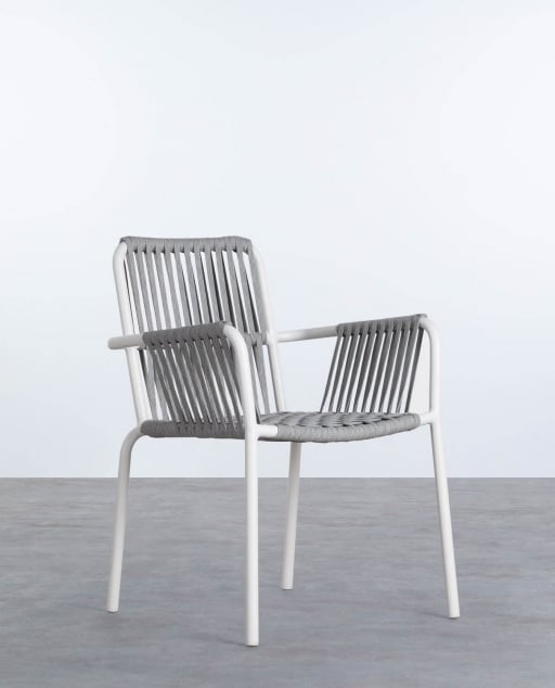 Pack of 2 Aluminium and Rope Outdoor Chairs Drian Trend