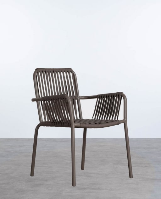 Pack of 2 Aluminium and Rope Outdoor Chairs Drian Trend