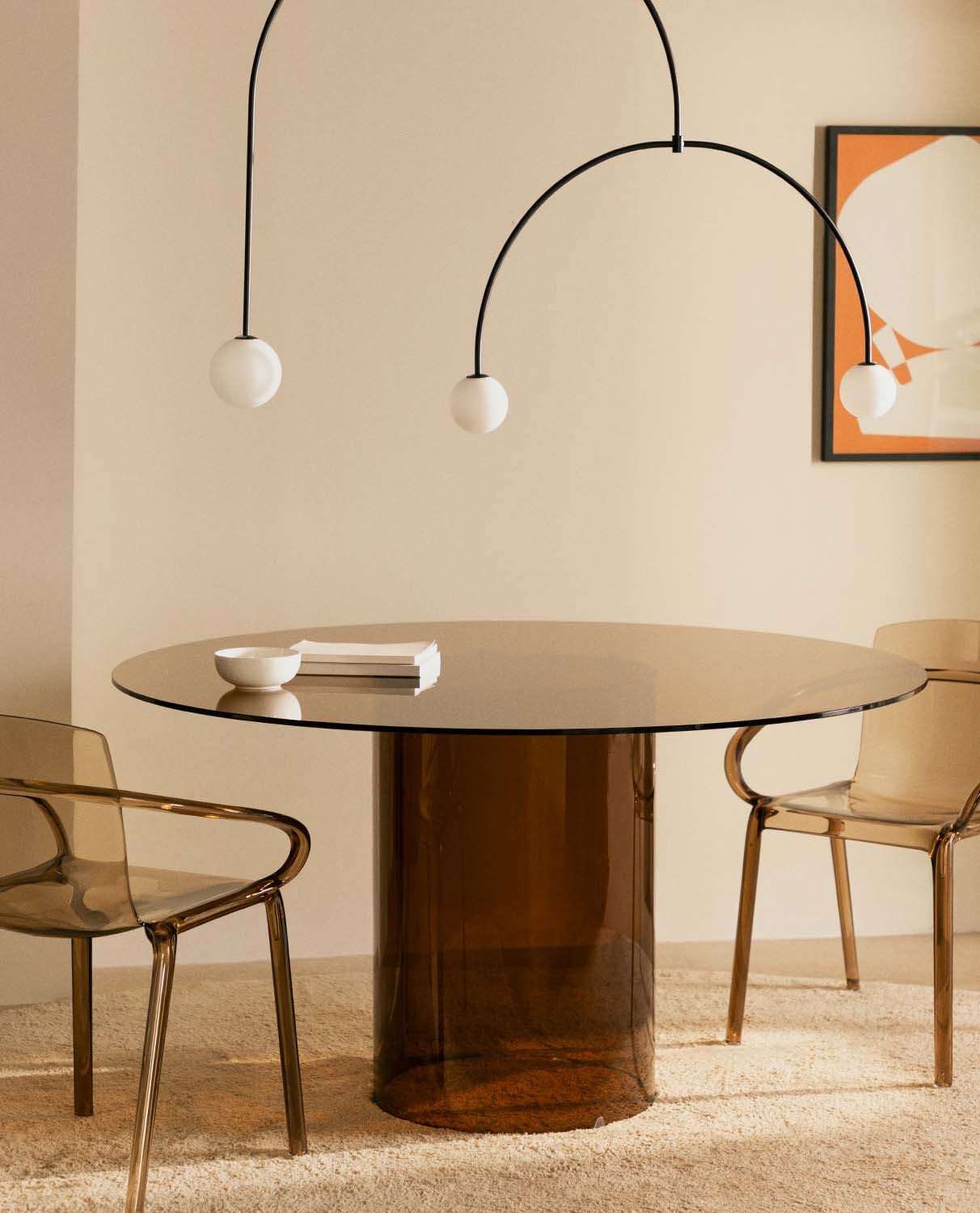 Round Tempered Glass Dining Table (Ø140 cm) Kolu, gallery image 2