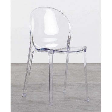 Pack 2 Polycarbonate Dining Chairs Imatra Transparent - The Masie