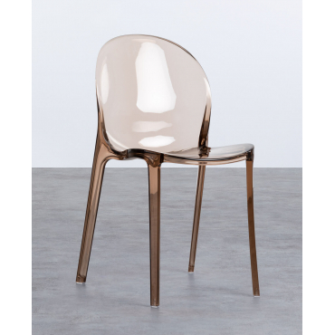 Pack 4 Polycarbonate Outdoor Chairs Imatra Coffee - The Masie