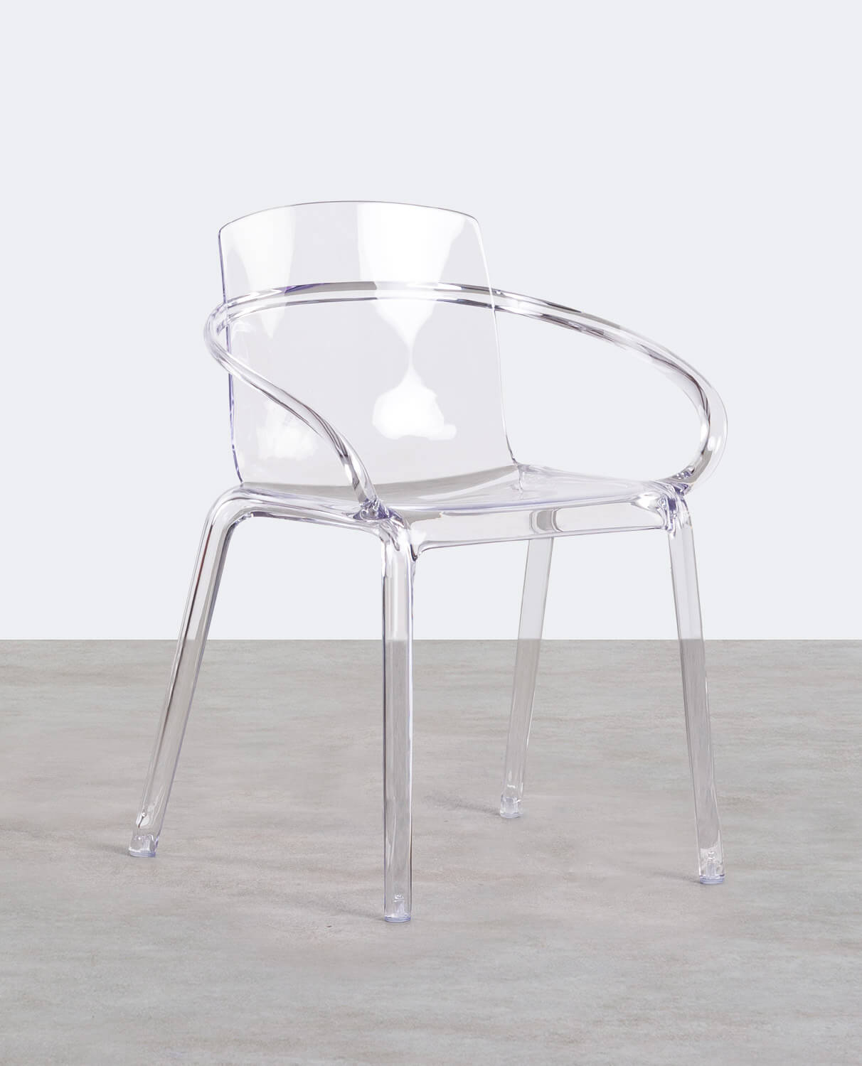 Pack 2 Dining Chairs with Polycarbonate Armrests Zuera, gallery image 1