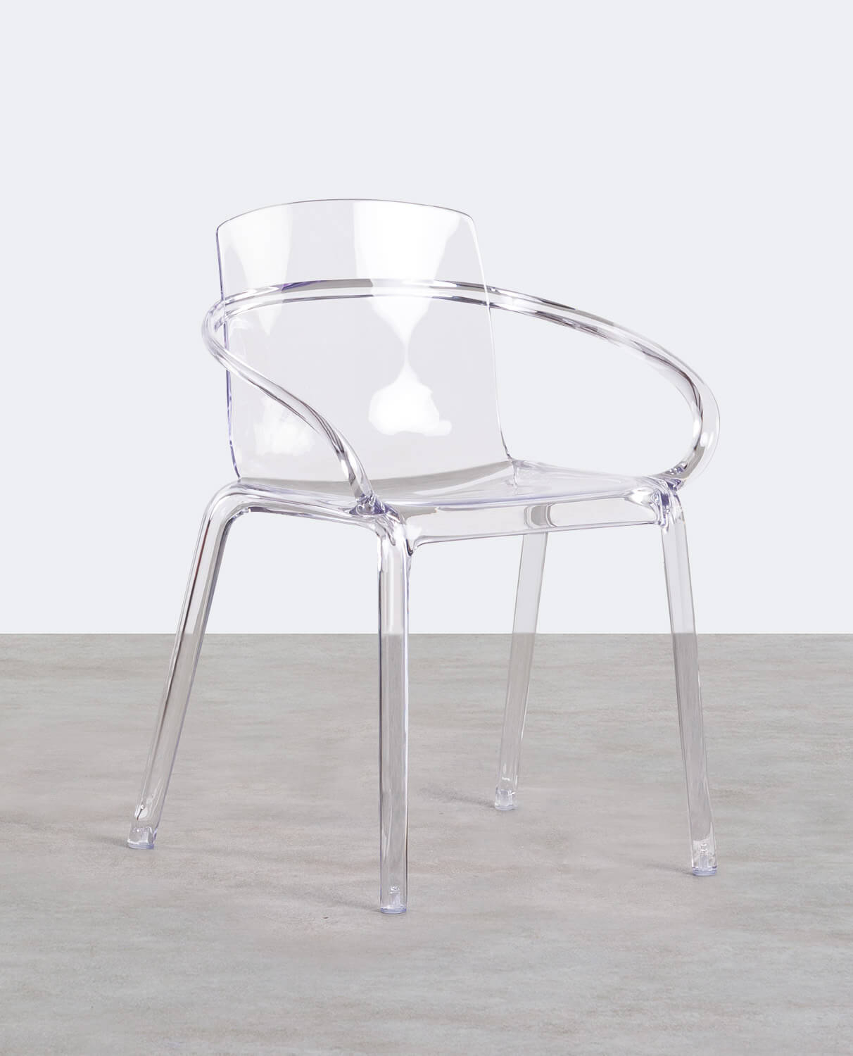 Pack 4 Dining Chairs with Polycarbonate Armrests Zuera, gallery image 1