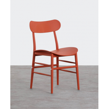 Pack 4 Polypropylene Dining Chairs Beril Red Brick - The Masie