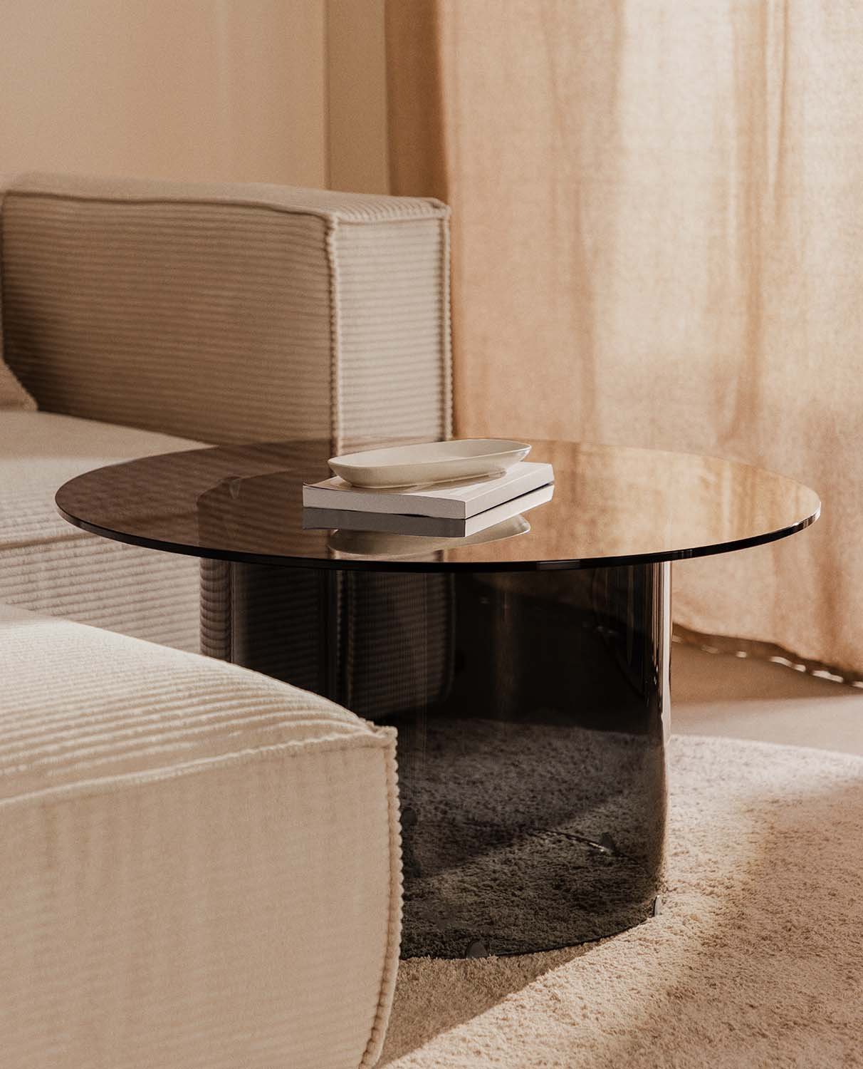 Round Coffee Table in Tempered Glass (Ø80 cm) Kolu, gallery image 2