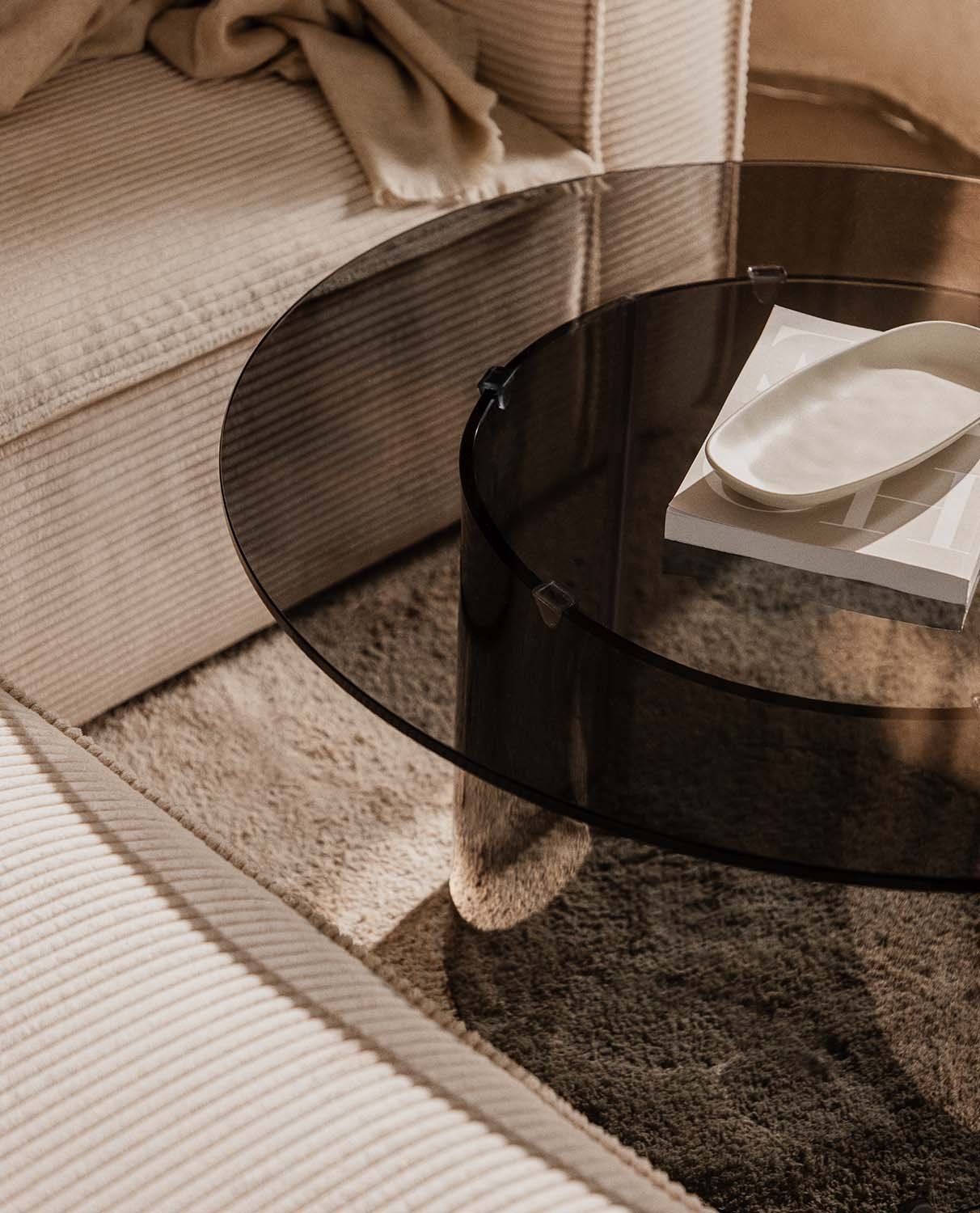 Round Coffee Table in Tempered Glass (Ø80 cm) Kolu, gallery image 3