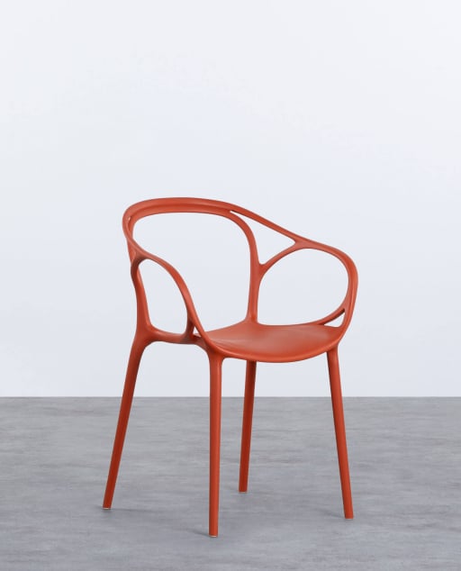 Pack of 4 Polypropylene Dining Chairs with Armrests Erbra