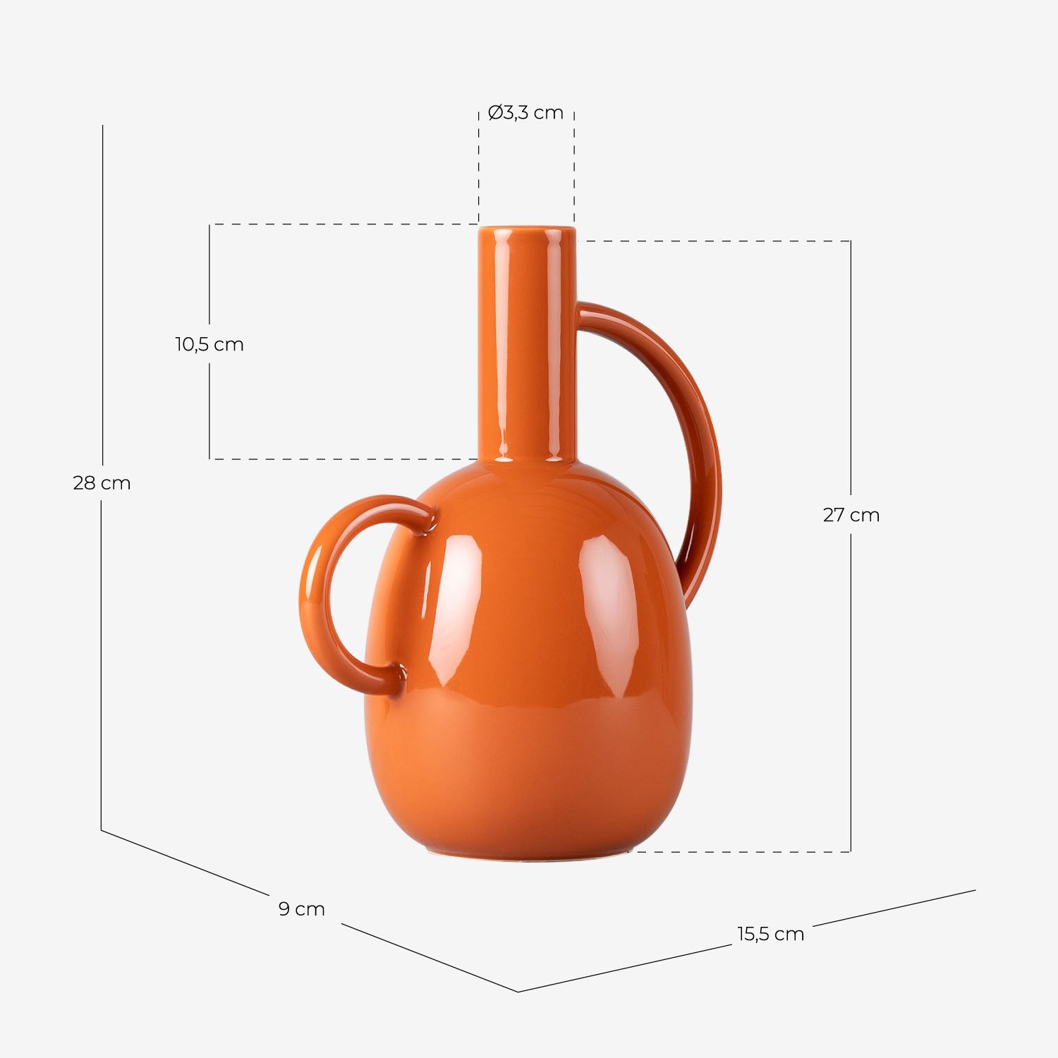 Dolomite Vase Uves, measurements