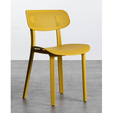Pack of 2 Outdoor Polypropylene Chairs Dasi Rejilla Yellow ochre - The Masie