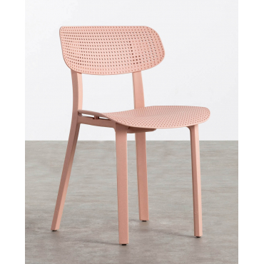 Pack 2 Polypropylene Dining Chairs Dasi Rejilla Tuscany Pink - The Masie