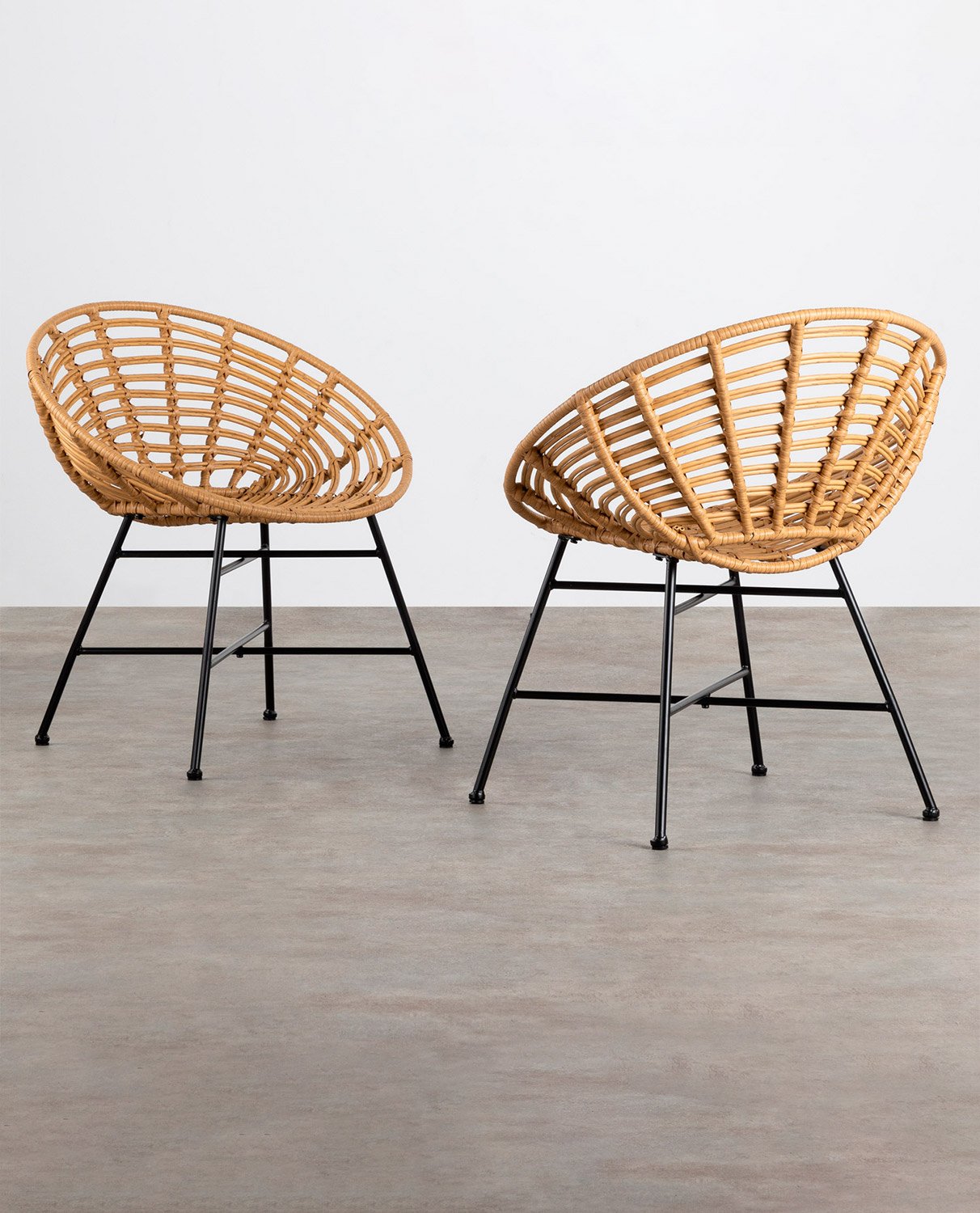 Pack of 2 Synthetic Rattan Dining Chairs Nuler, gallery image 1