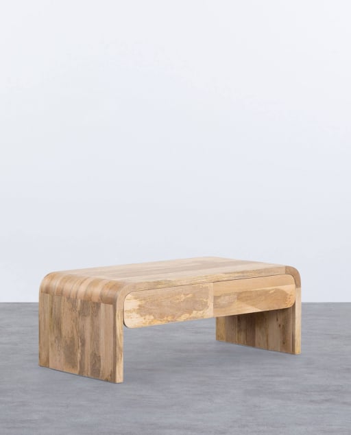Coffee Table with 2 Drawers in Mango Wood Vanile