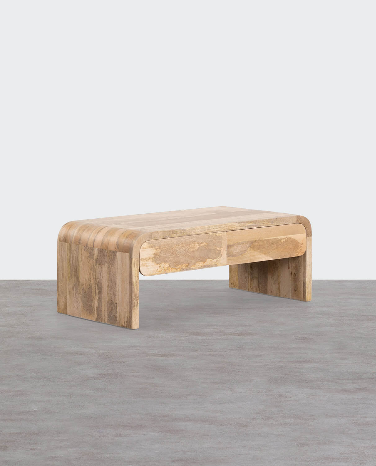 Coffee Table with 2 Drawers in Mango Wood Vanile, gallery image 1