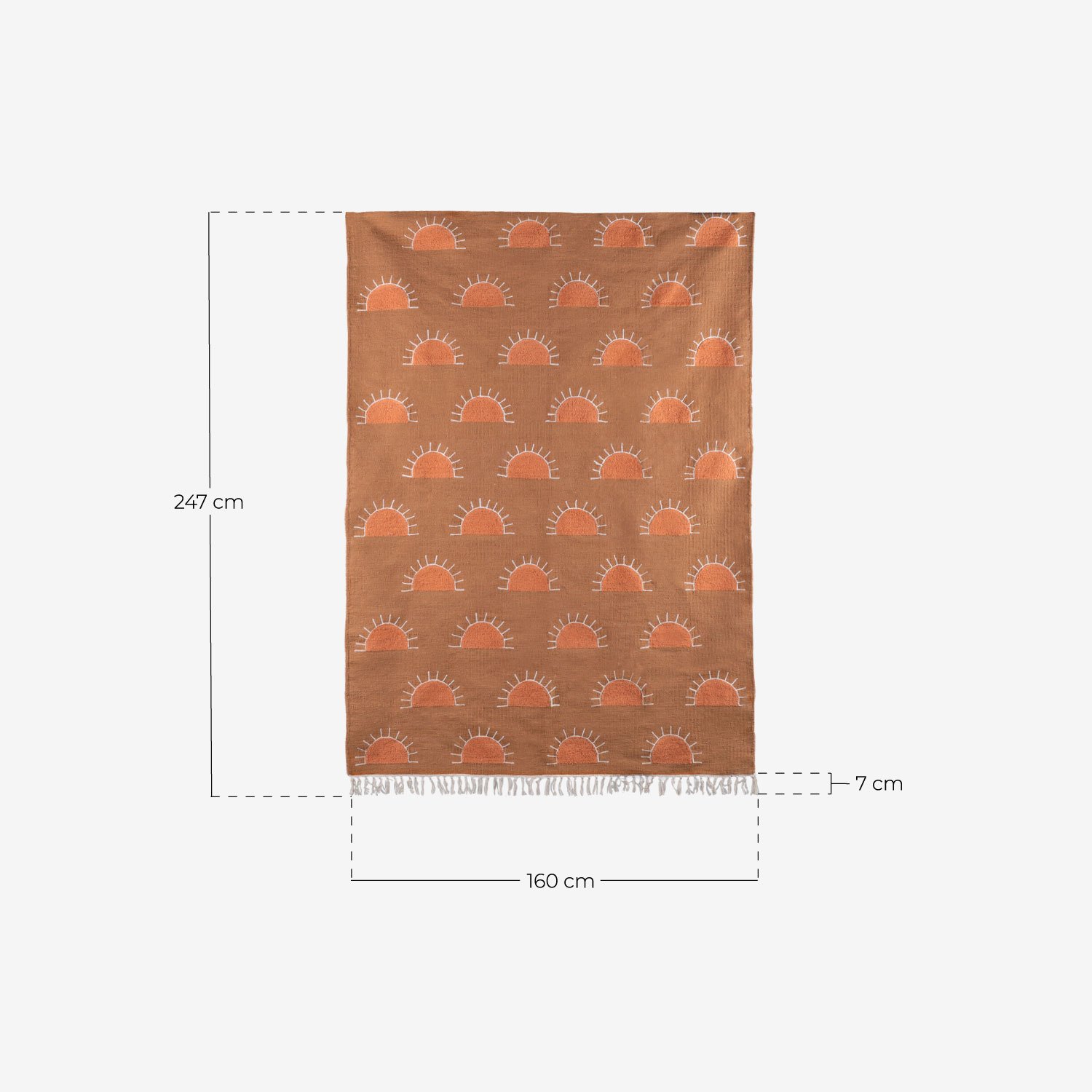 Handmade Cotton Rug (247X160 cm) Solana, measurements