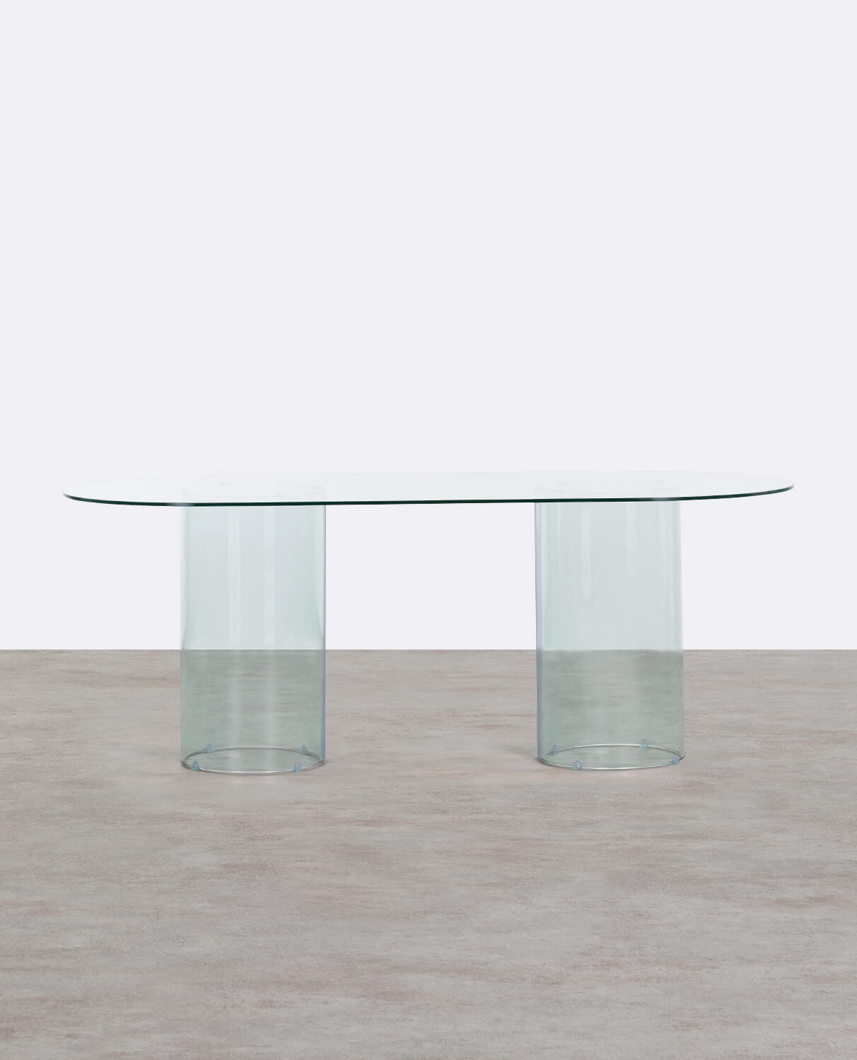 Oval Tempered Glass Dining Table (200x90 cm) Kolu , gallery image 2