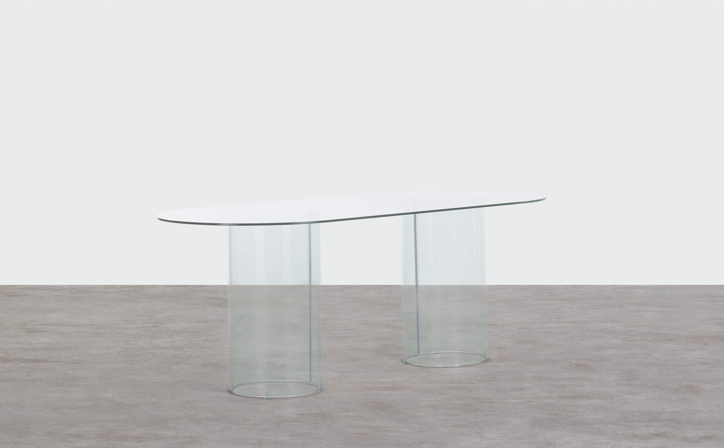 Oval Tempered Glass Dining Table (200x90 cm) Kolu , gallery image 1