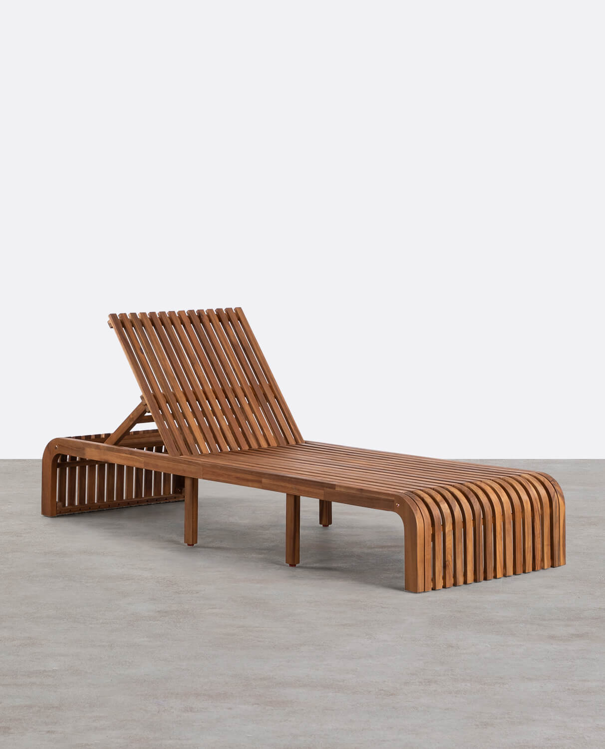 Hazan Trend Acacia Wood Lounger and Side Table, gallery image 2