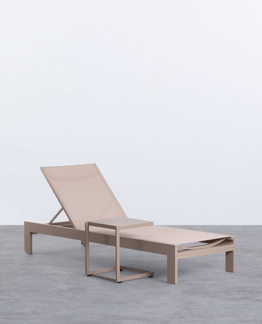 New Kreta Aluminum Lounger and Side Table Set