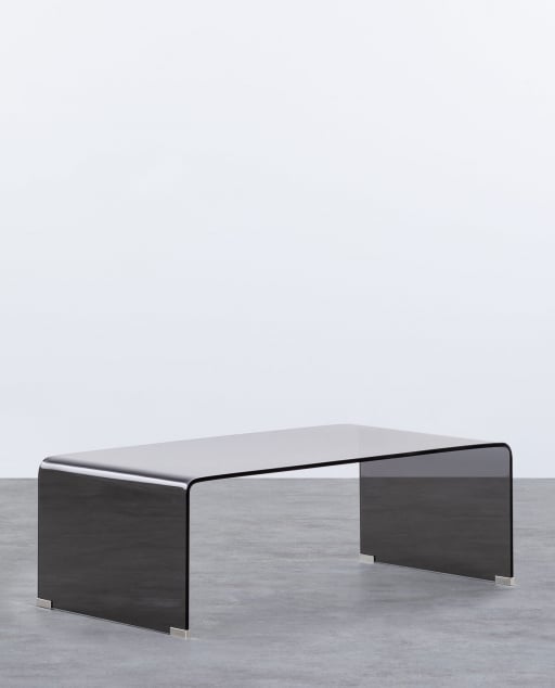 Rectangular Coffee Table in Tempered Glass (120x60 cm) Curve