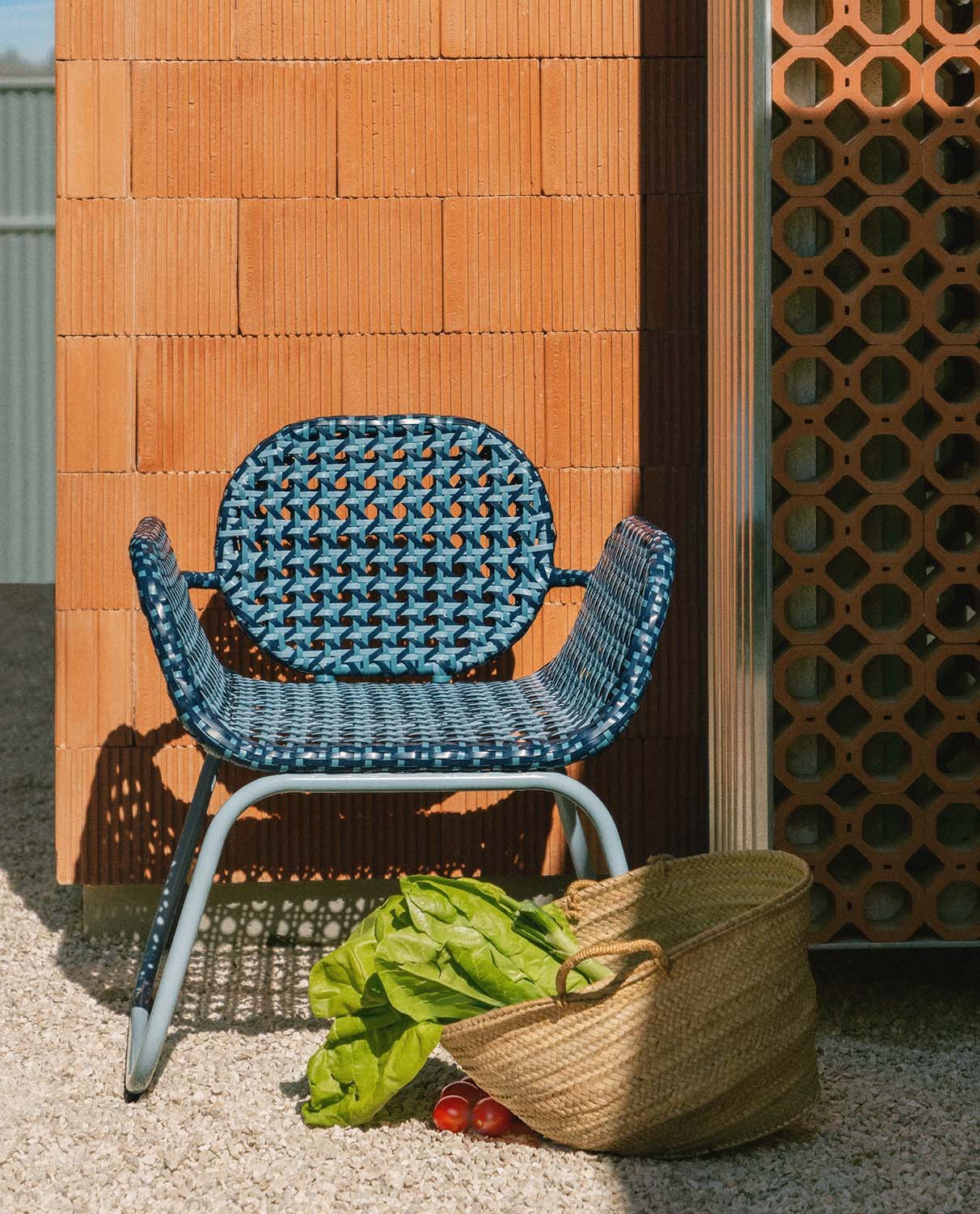 Outdoor Aluminium and Synthetic Rattan Chair with Armrests Roys, gallery image 2