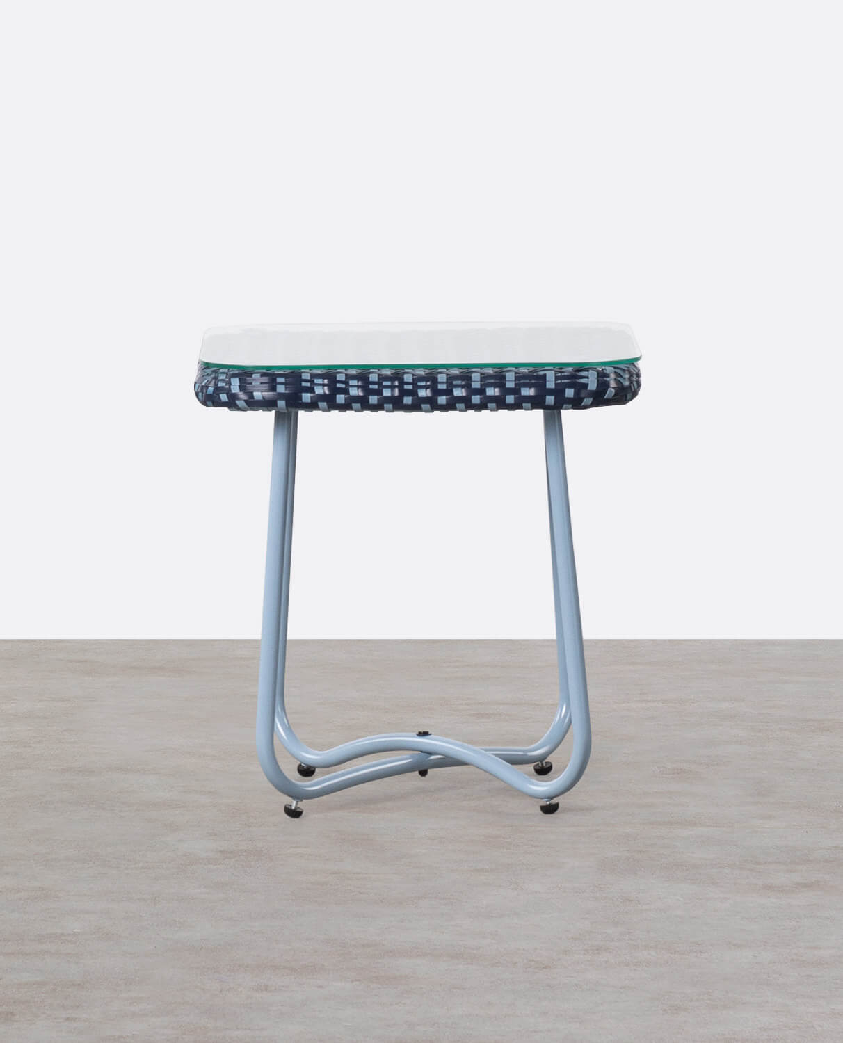 Aluminium and Tempered Glass Side Table (45x45 cm) Roys, gallery image 2