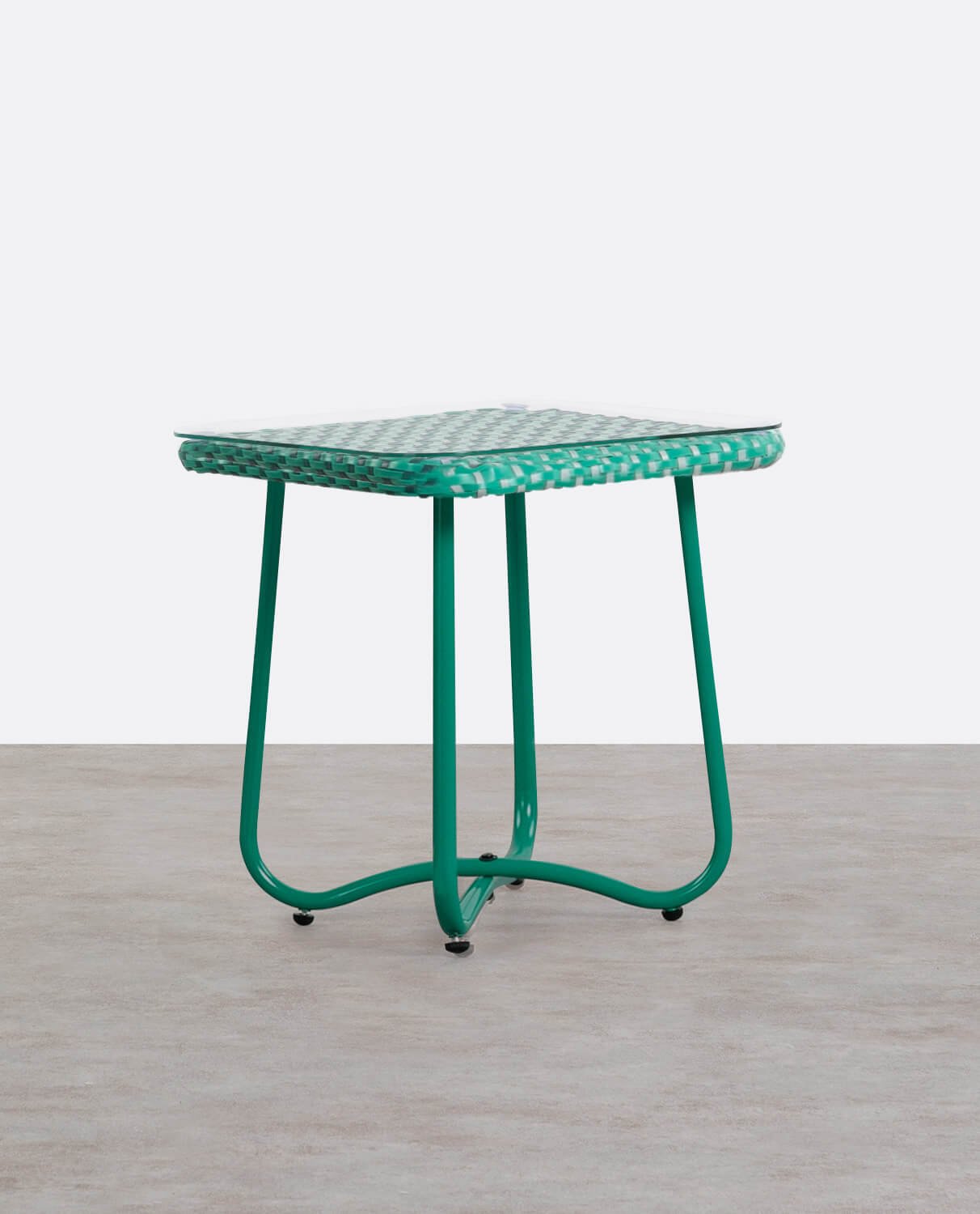 Aluminium and Tempered Glass Side Table (45x45 cm) Roys, gallery image 1