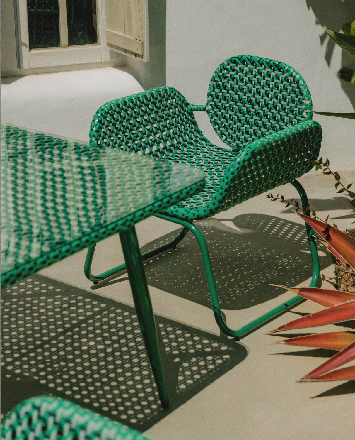 Outdoor Aluminium and Synthetic Rattan Chair with Armrests Roys, gallery image 2