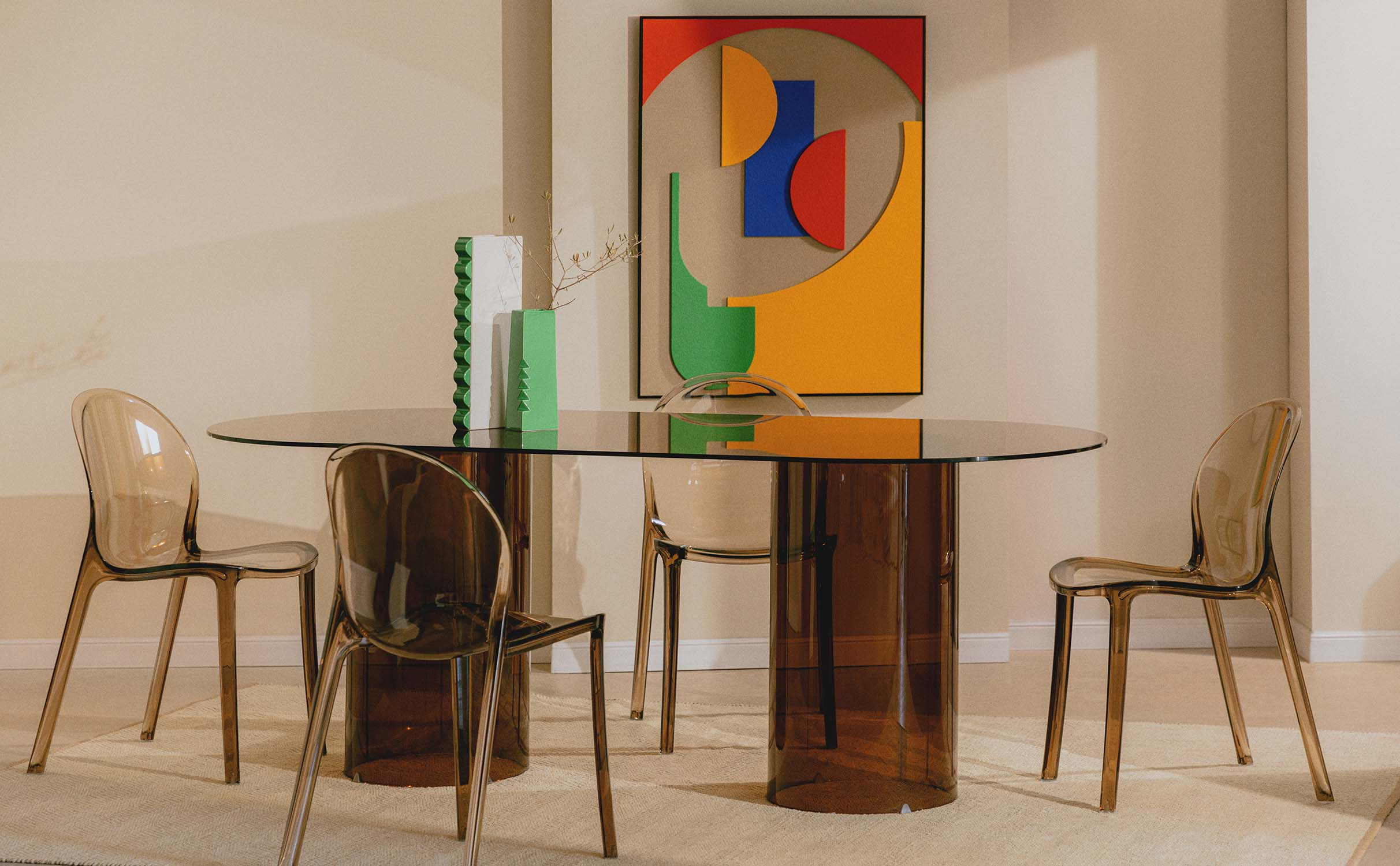 Transparent table and chairs sale