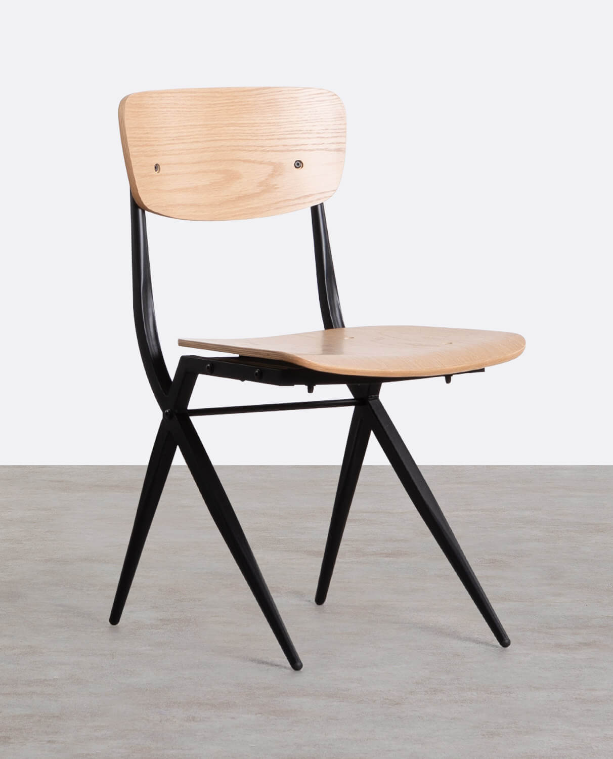 Wood and metal dining chairs discount