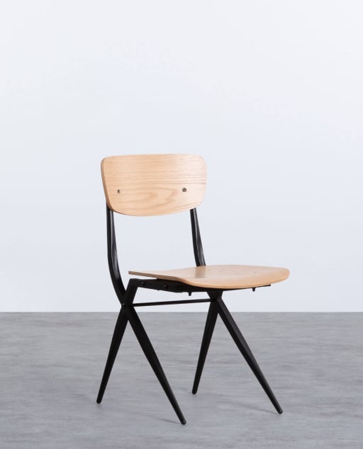 Ticher Wood and Metal Dining Chair - Natural Wood