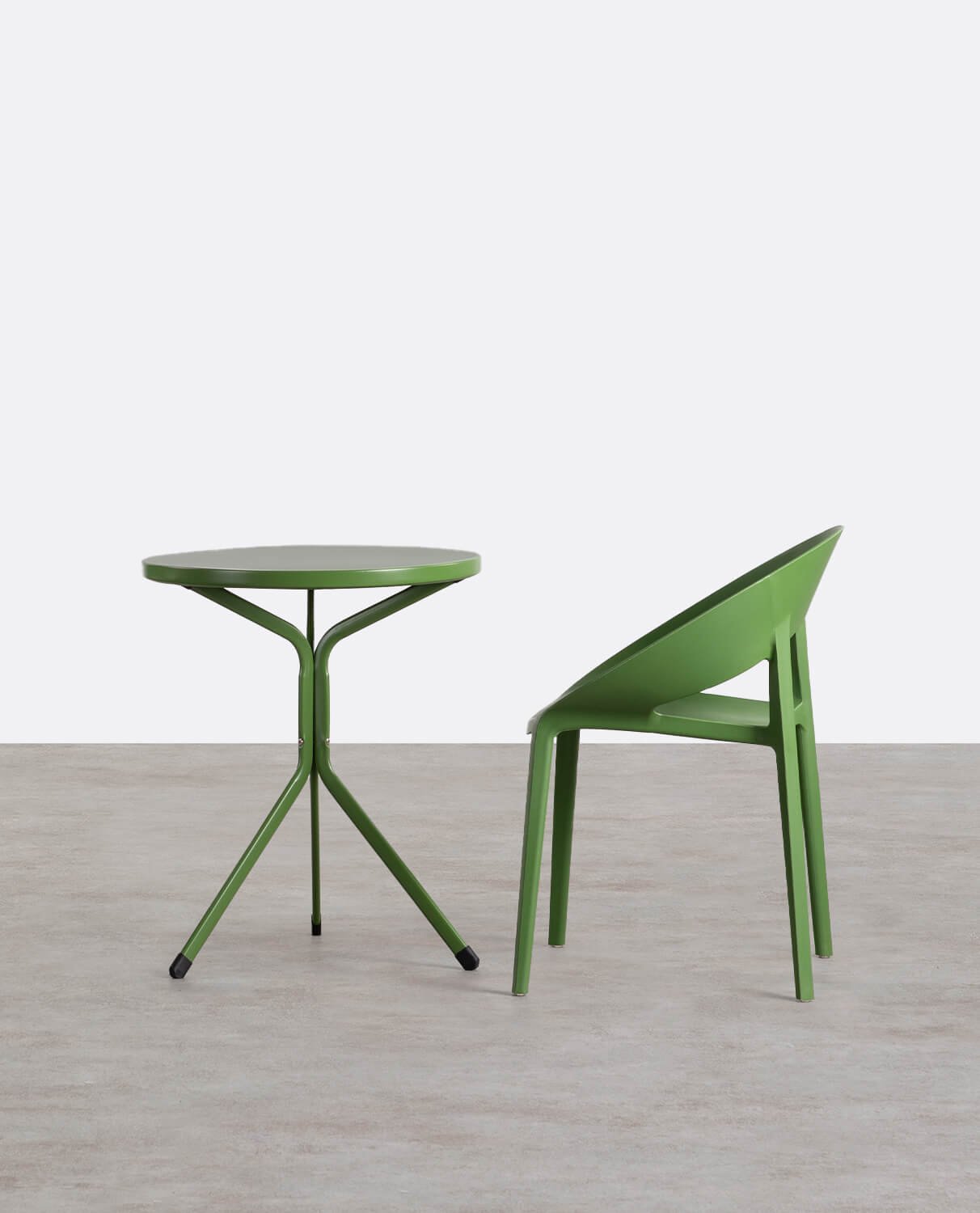 Set of Round Metal Table Enlo and 2 Polypropylene Chairs Lara, gallery image 2