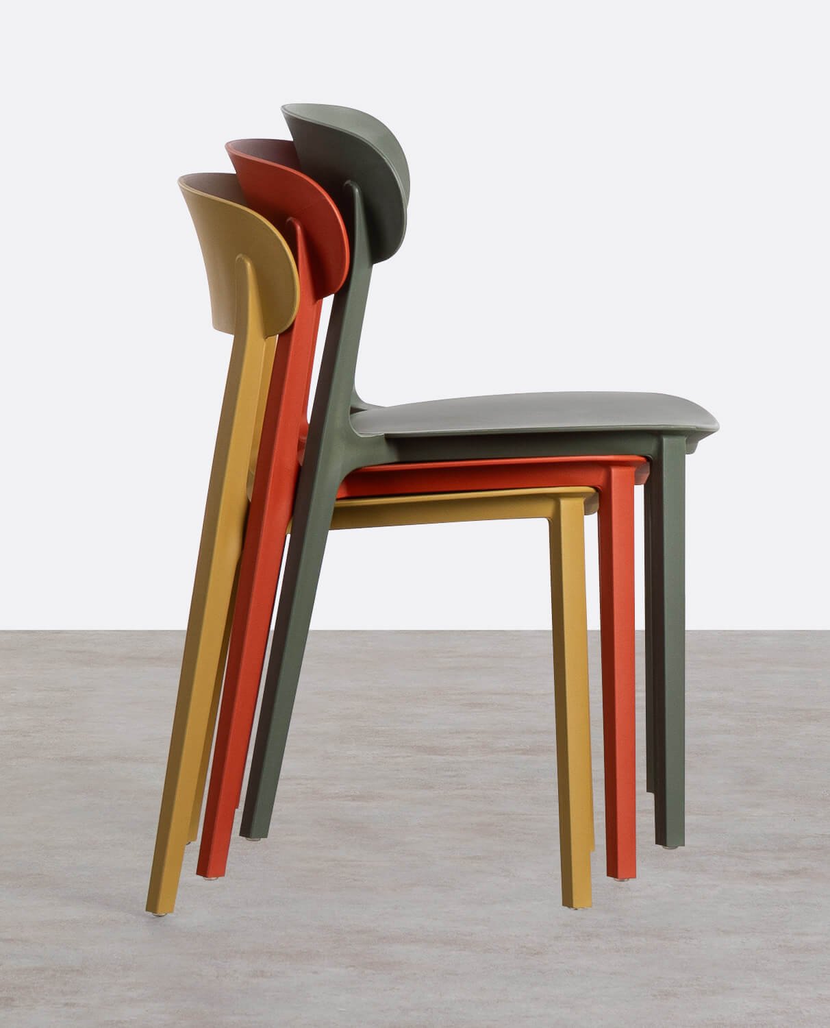 Pack 4 Polypropylene Dining Chairs Briel, gallery image 2