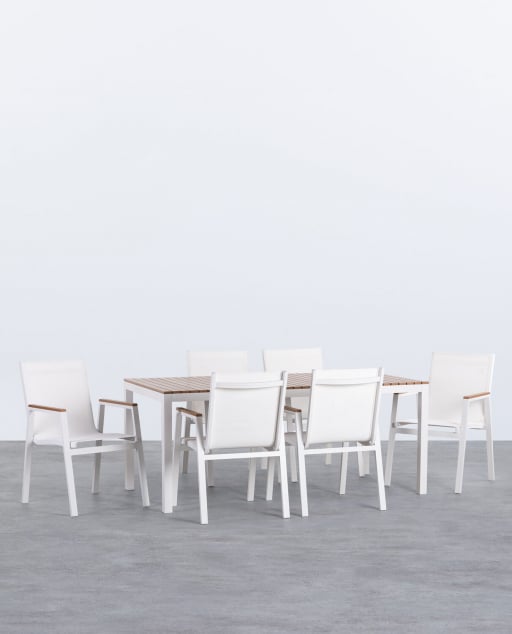 Aluminium Table and 6 Outdoor Chairs Set Korce