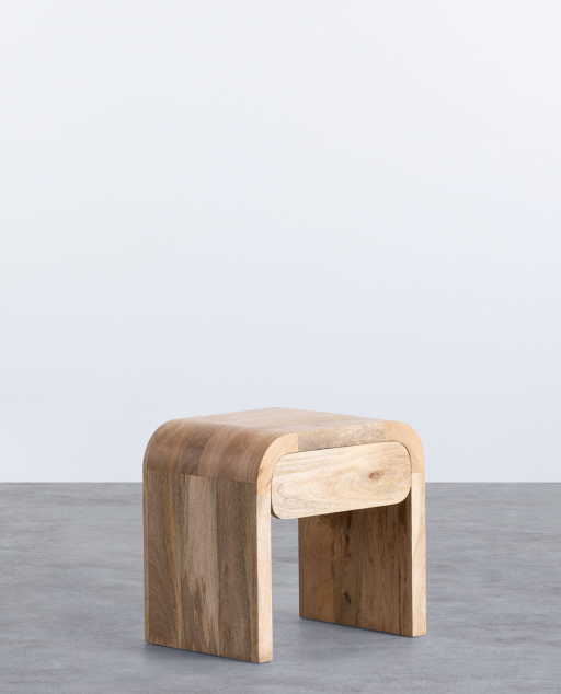Pack 2 Bedside Tables with Mango Wooden Drawer (47X35 cm) Vanile
