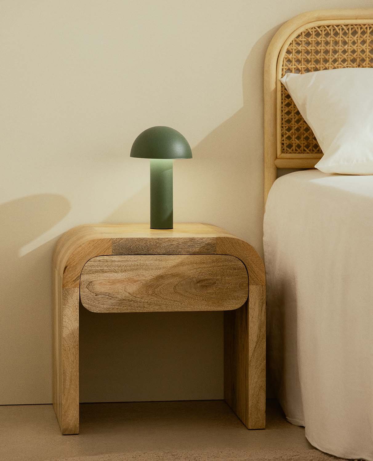 Pack 2 Bedside Tables with Mango Wooden Drawer (47X35 cm) Vanile, gallery image 2