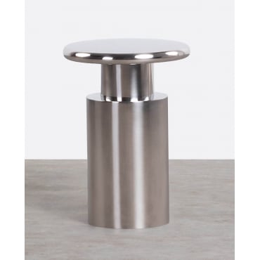 Round Metal Coffee Table (Ø31,5 cm) Ravi Chrome - The Masie