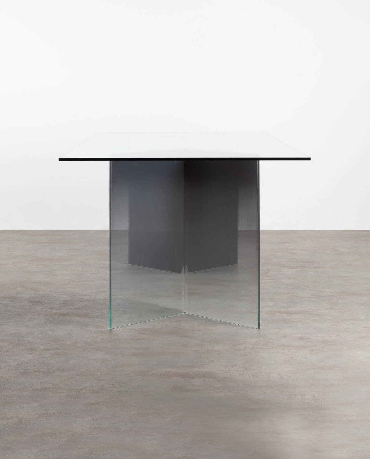 Rectangular Tempered Glass Dining Table (210X100 cm) Draua, gallery image 2