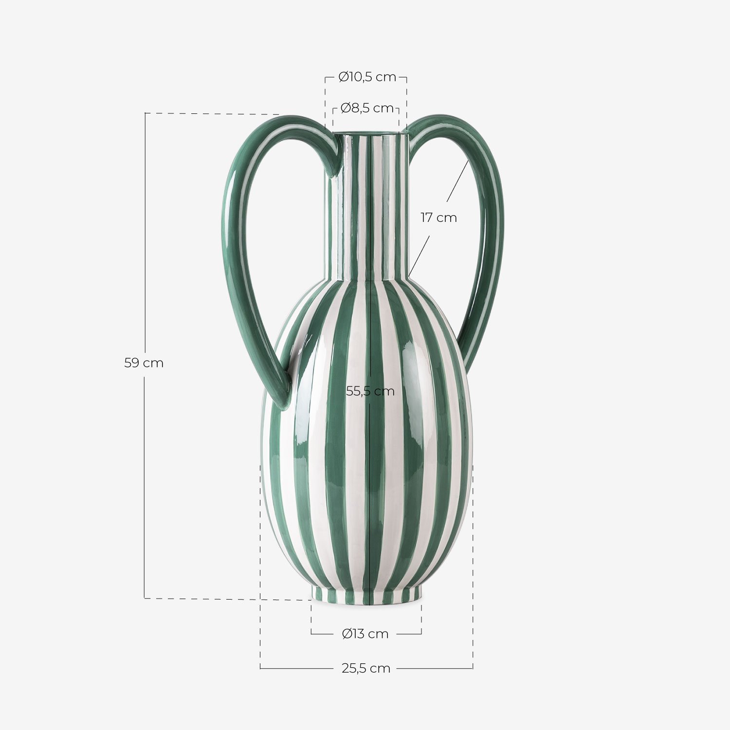 Tall Dolomite Vase XL Peral Lines, measurements