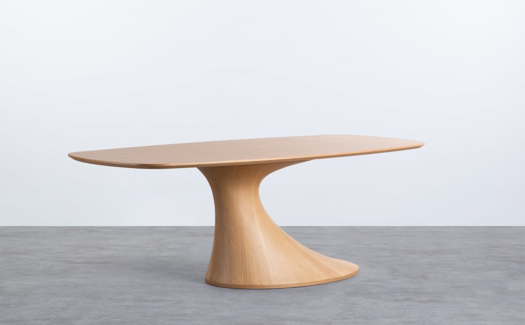 Rectangular Wood and Fiberglass Dining Table (220x100 cm) Flawas