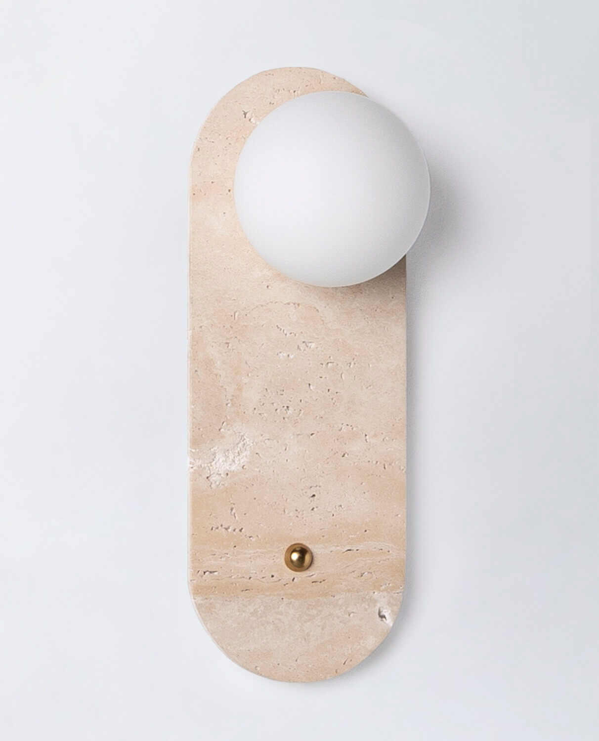 Orbes Travertine Marble Wall Sconce, gallery image 1