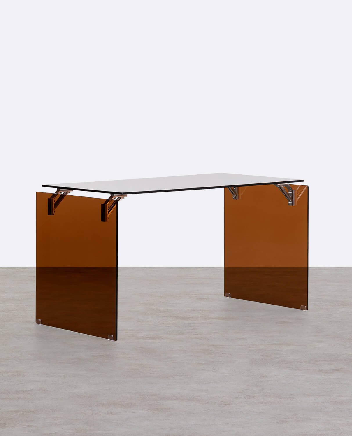 Tempered Glass and Stainless Steel Desk Arey, gallery image 1