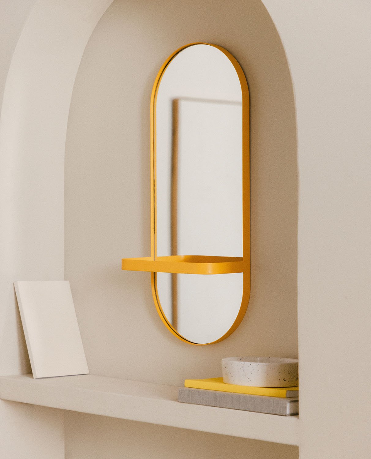 Wall Mirror with Metal Shelf Laiz, gallery image 2