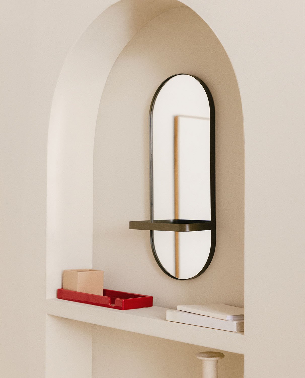 Wall Mirror with Metal Shelf Laiz, gallery image 2